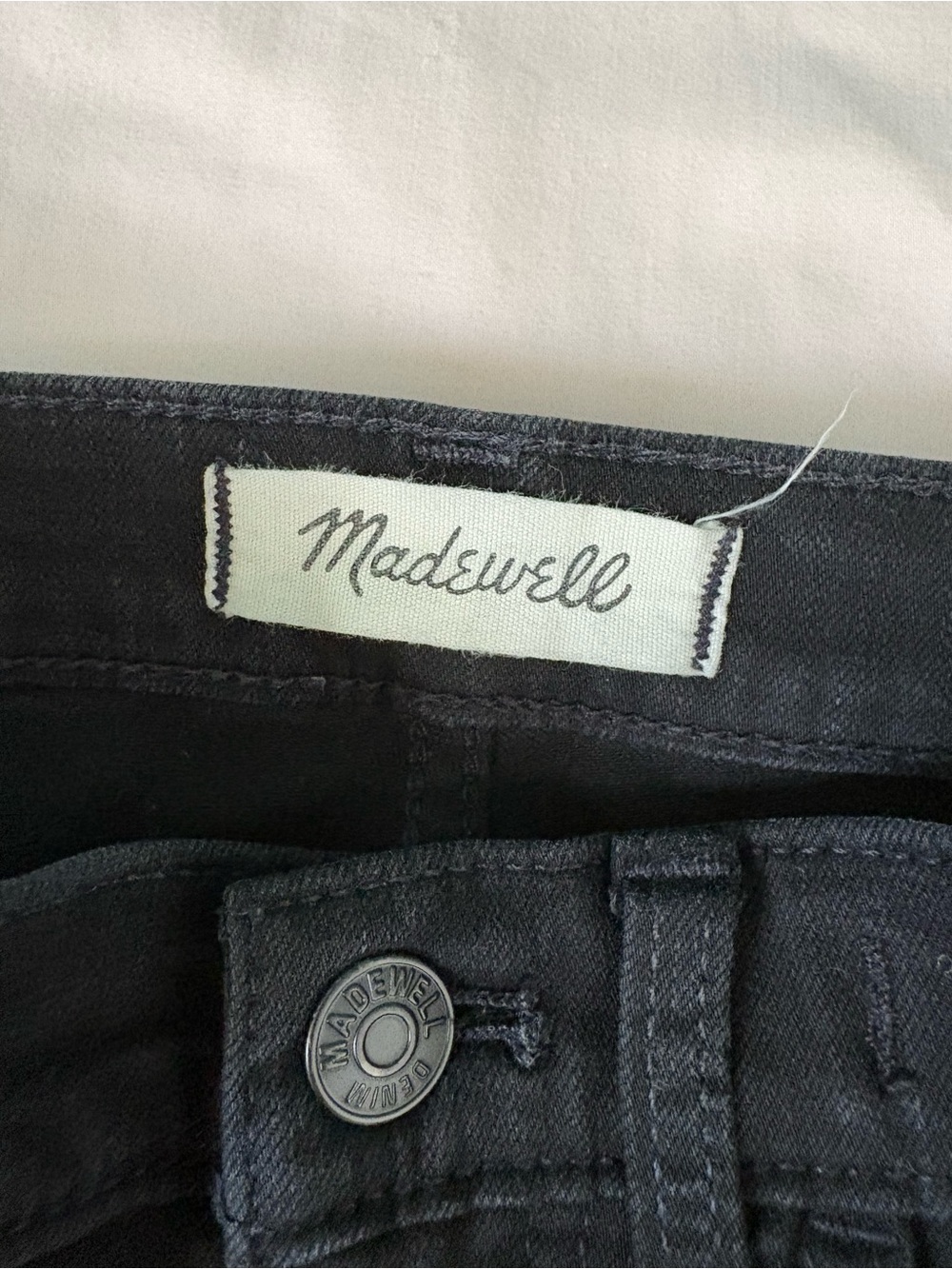 Madewell Black Denim Jeans with Branded Button